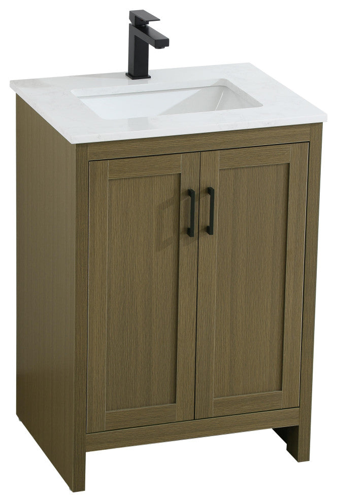 Home Living 24" Single Bathroom Vanity, Chestnut Brown