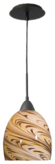 Woodbridge Lighting Art Glass 1 Light Steel Mini Pendant in Metallic Bronze