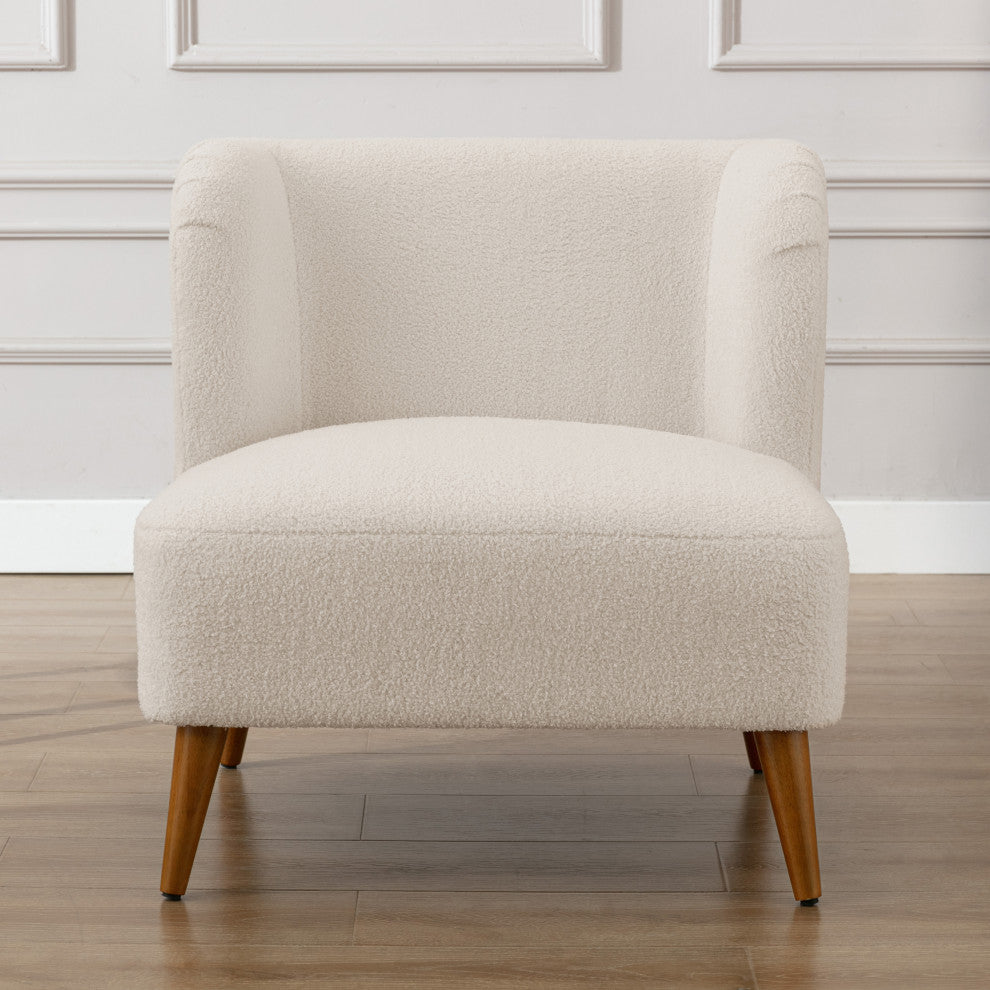 Vesper Boucle Accent Chair, Milky White
