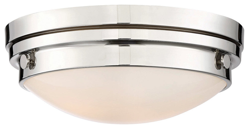 Lucerne Flush Mount, Polished Nickel, 13.25"