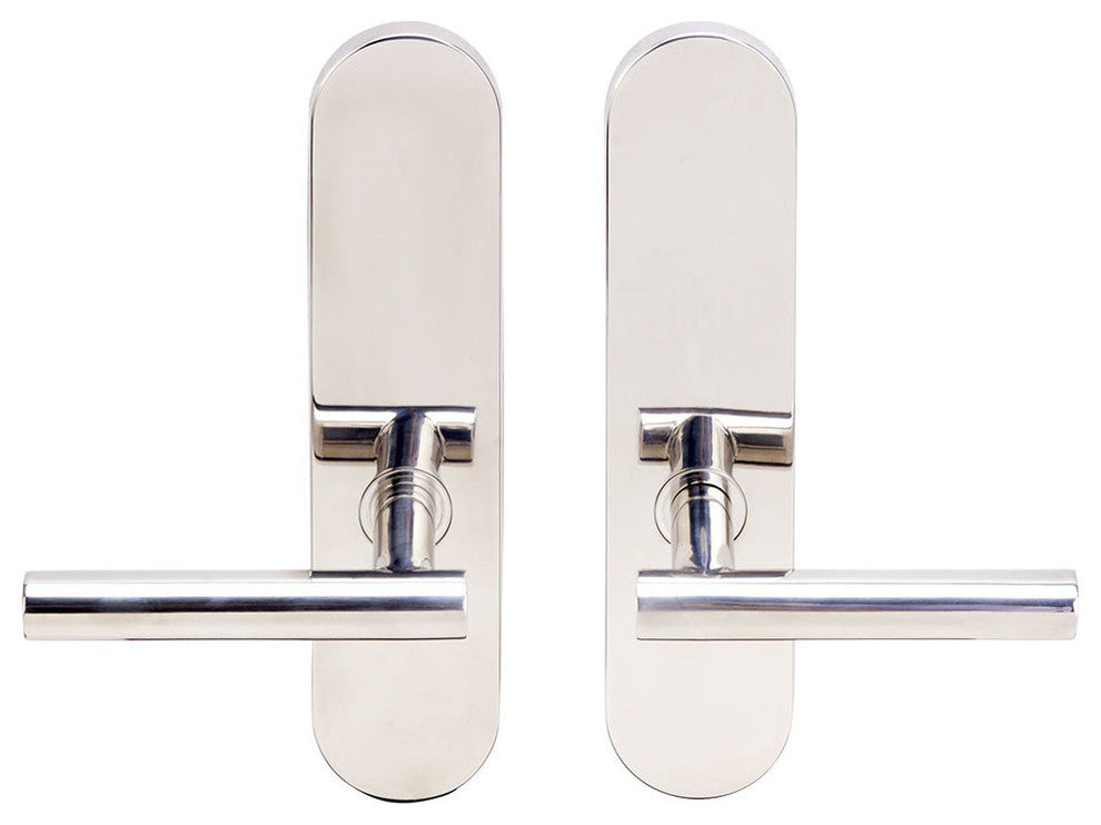 Copenhagen Lever, Full Dummy Tubular Pair, Left Hand, Polished Stainless Steel