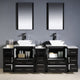 Torino 84" Espresso Modern Double Sink Bathroom Vanity, Faucet FFT3072CH
