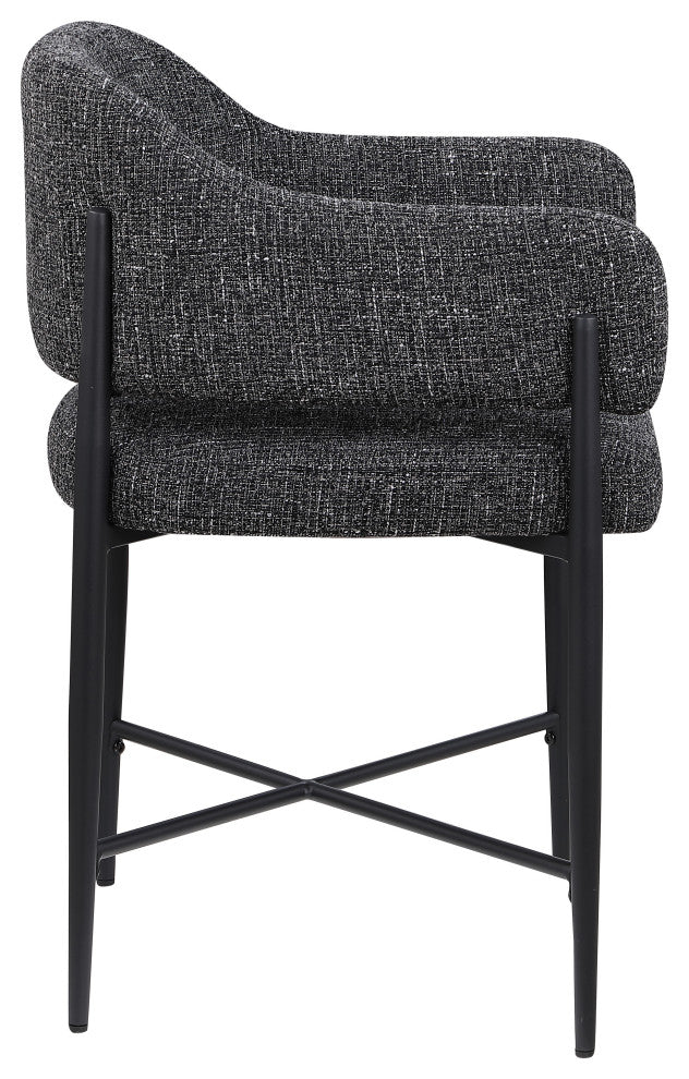 Dame Upholstered Dining Chair, Black