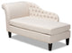 Terra Modern and Contemporary Beige Fabric Upholstered Black Chaise Lounge