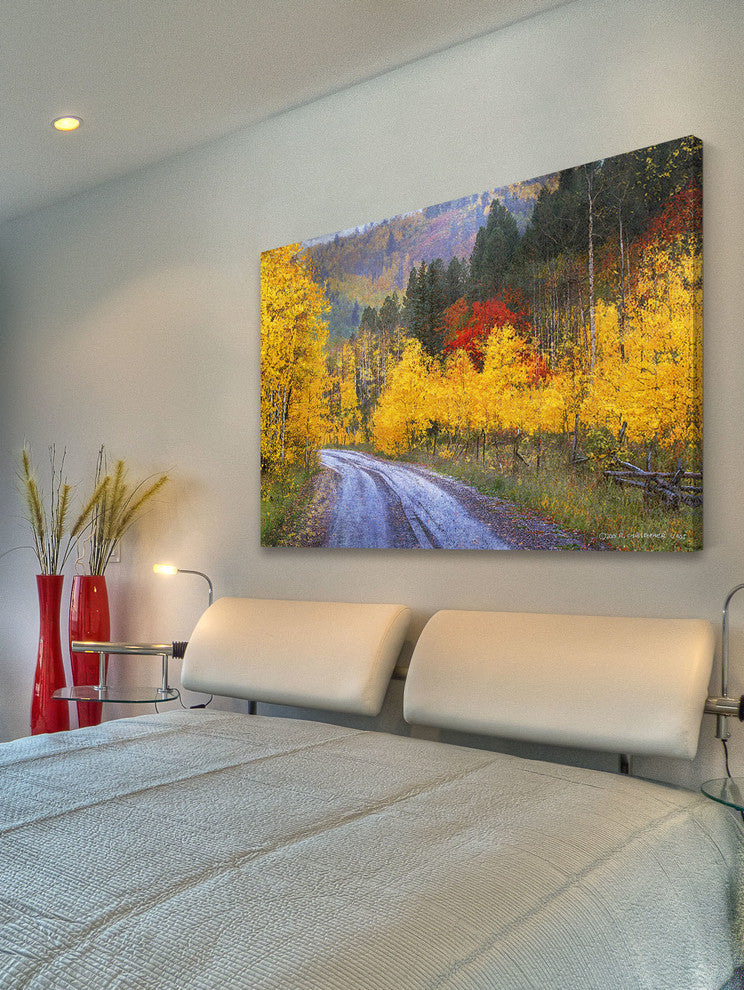 "Wet Road Peak of Autumn" Painting Print on Canvas by Chris Vest