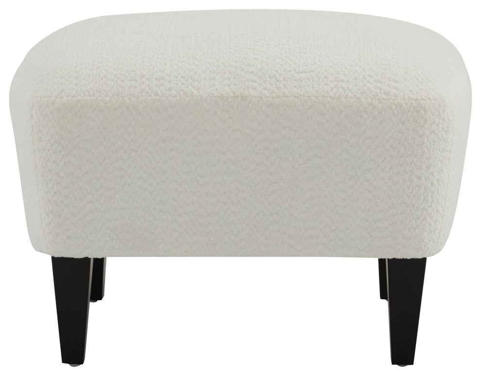 Gerald Boucle Upholstered Club Chair and Ottoman Set, Off White
