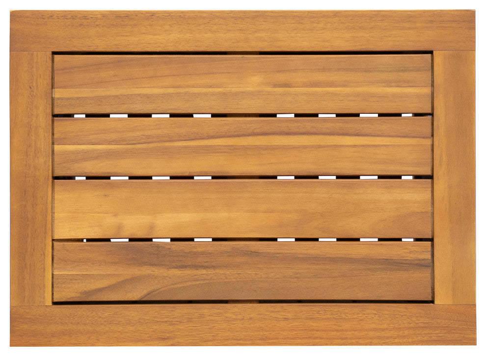 Travis Outdoor 30 Gallon Wood Storage Deck Box With Louvered Paneling, Teak