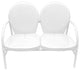 Retro Metal Tulip 2-Seat Double Chair, White