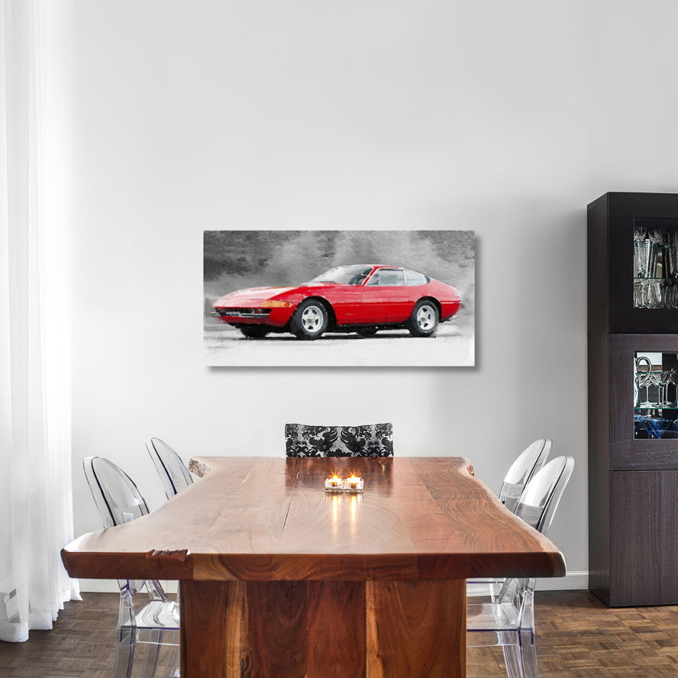 "1968 Ferrari 365 GTB4 Daytona Watercolor" Fine Art Print