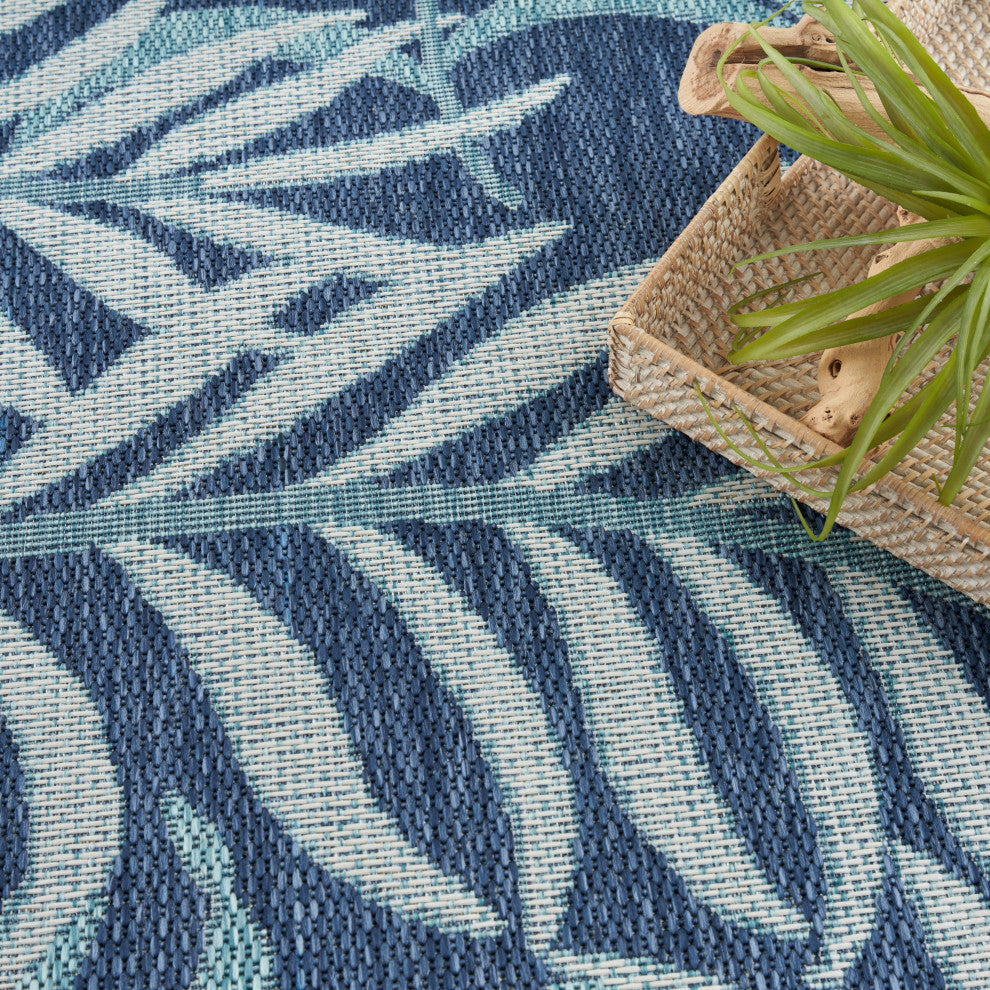 Nourison Garden Oasis 10' x 14' Navy Tropical Rug