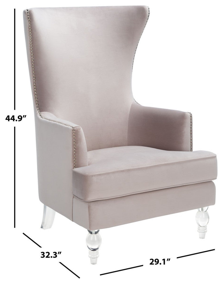 Safavieh Couture Geode Modern Wingback Chair, Pale Taupe