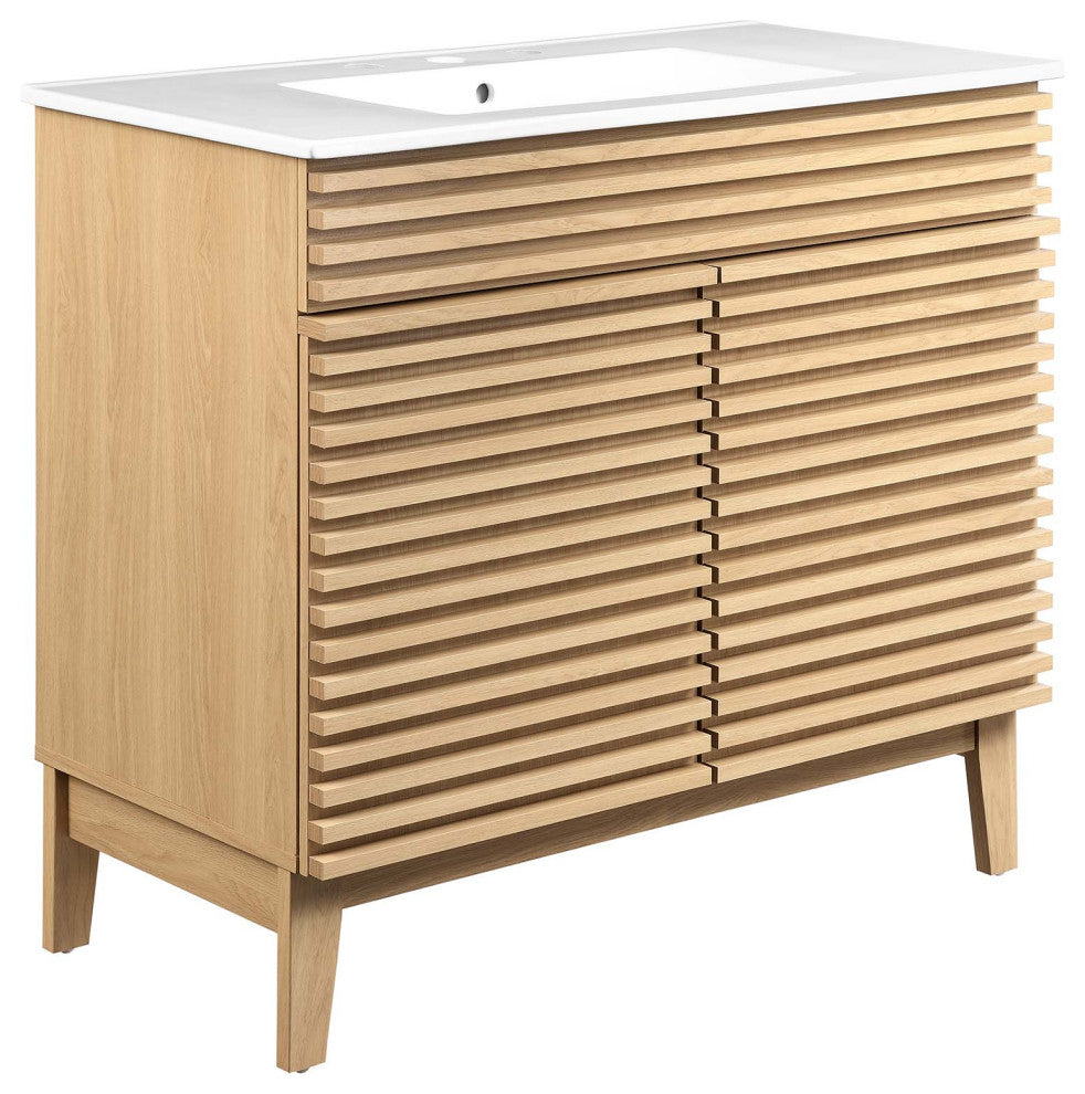 Render 36" Bathroom Vanity, Oak White