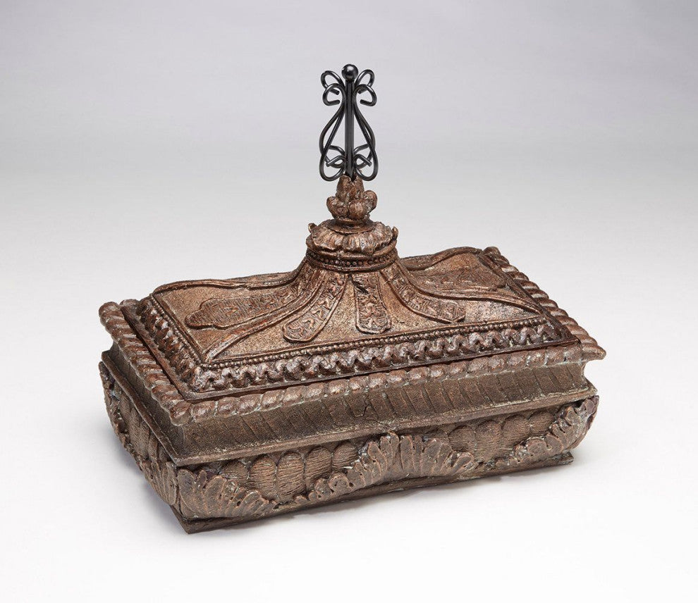 Romine Resin Rectangle Decorative Box, Brown