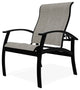 Belle Isle Sling Adjustable Outdoor Dining Chair, Smoke/Black