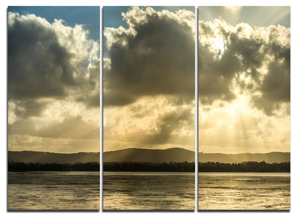 "Heavy Clouds Over Foreshore Reserve" Metal Wall Art, 3 Panels, 36"x28"