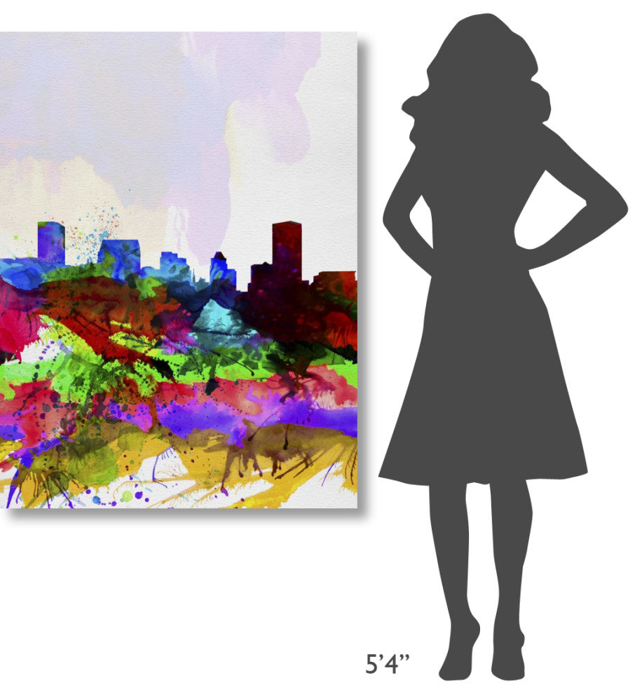 "Baltimore Watercolor Skyline" Fine Art Print
