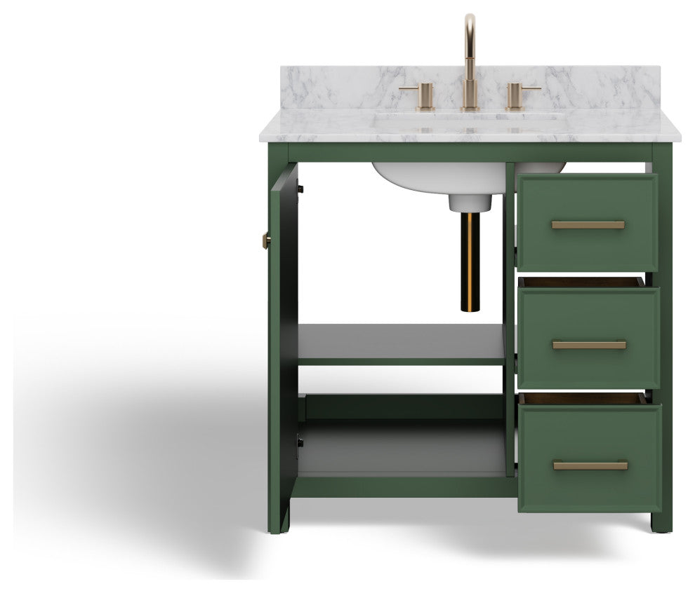 The Woodruff Bathroom Vanity, Single Sink, 36", Vogue Green, Freestanding