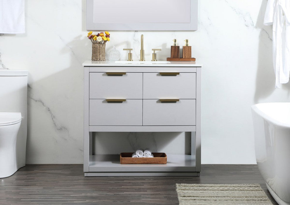 Elegant VF19236GR 36"Single Bathroom Vanity, Gray