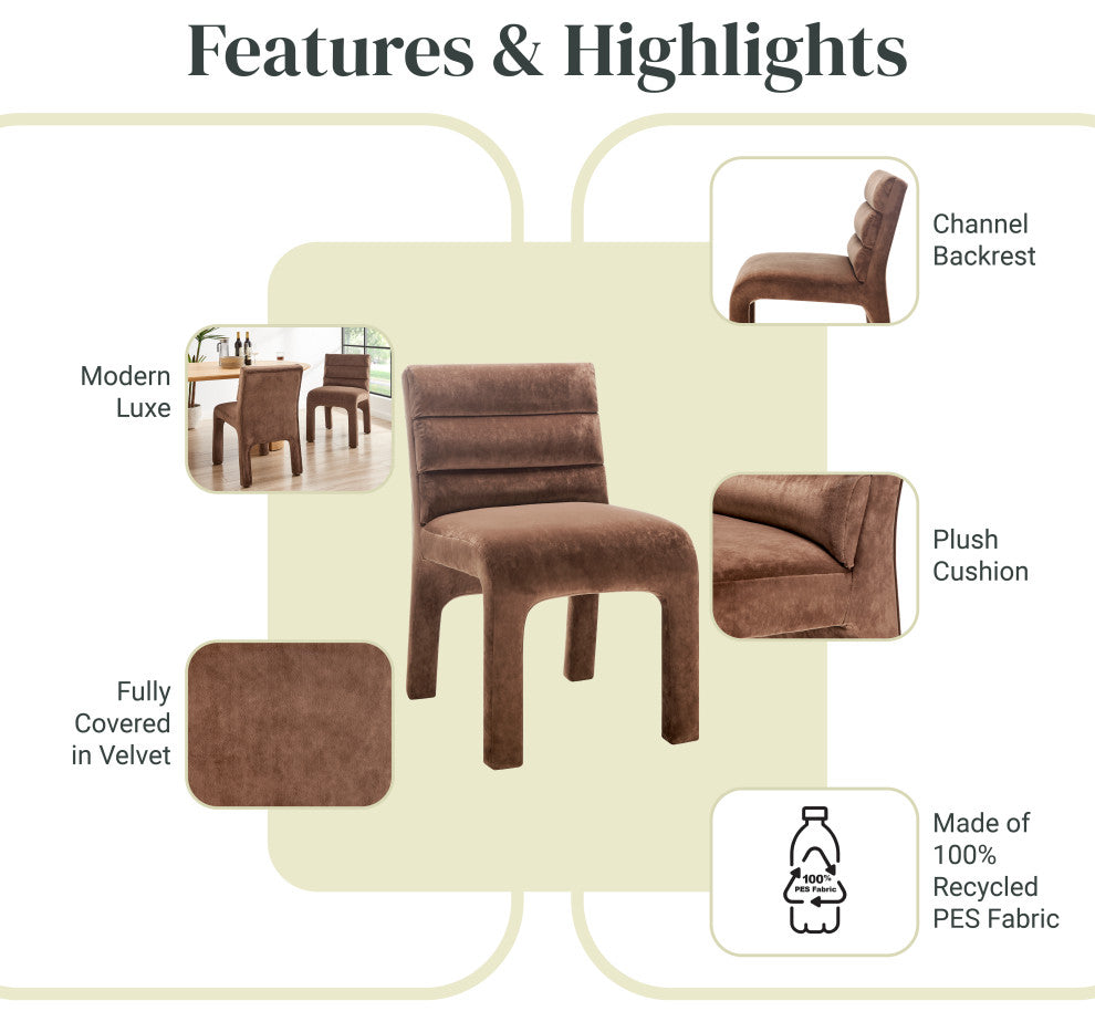 Josie Dining Side Chair, Set of 2, Dainty Dark Brown