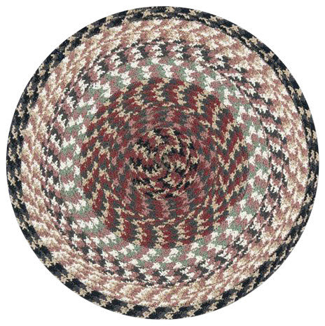 Burgundy/Gray/Cream Round Chair Pad, 15"x15"