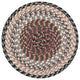 Burgundy/Gray/Cream Round Chair Pad, 15"x15"