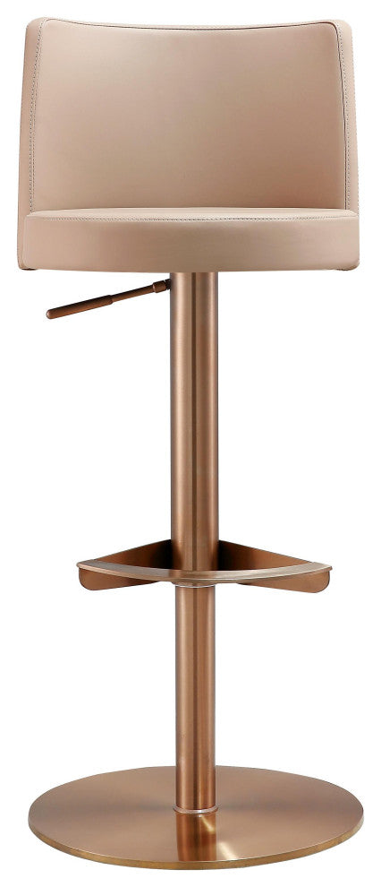 Loosha Cafe Au Lait and Rose Gold Adjustable Stool