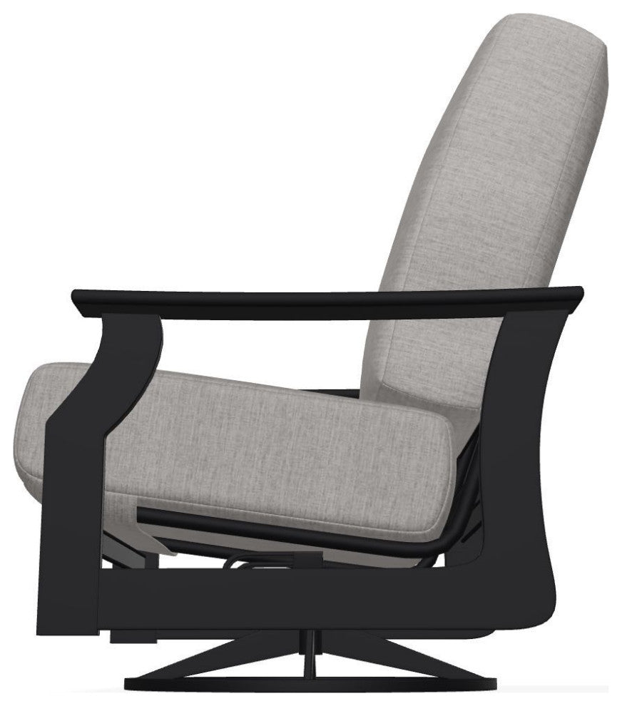 St. Catherine Deep Seat Outdoor Swivel Rocker, Graystone/Black