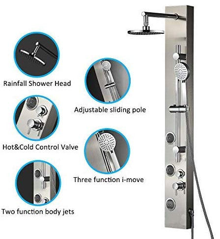 Fontana Ermanno Full Body Shower Massage Panel With Rain Shower Head