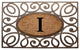 A1HC Rubber & Coir Elegant Circles Princess Doormat, Monogrammed, I