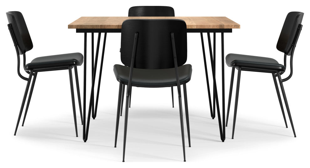 Hayley/Hunter 5-Piece Dining Set, Black