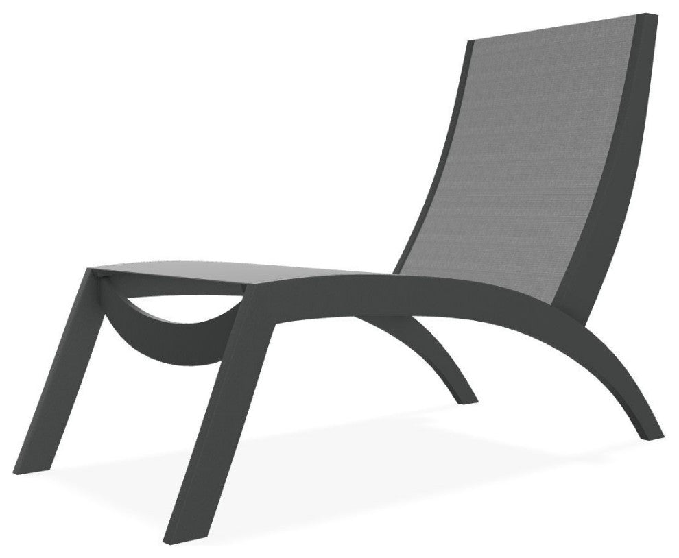 Dune Sling Stackable Outdoor Hydro-Lounge Chaise, Titanium/Graphite