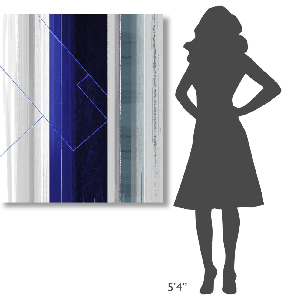 "Abstract White And Dark Blue" Fine Art Print