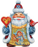 Hand Painted Santa With Angel And Deer Figurine