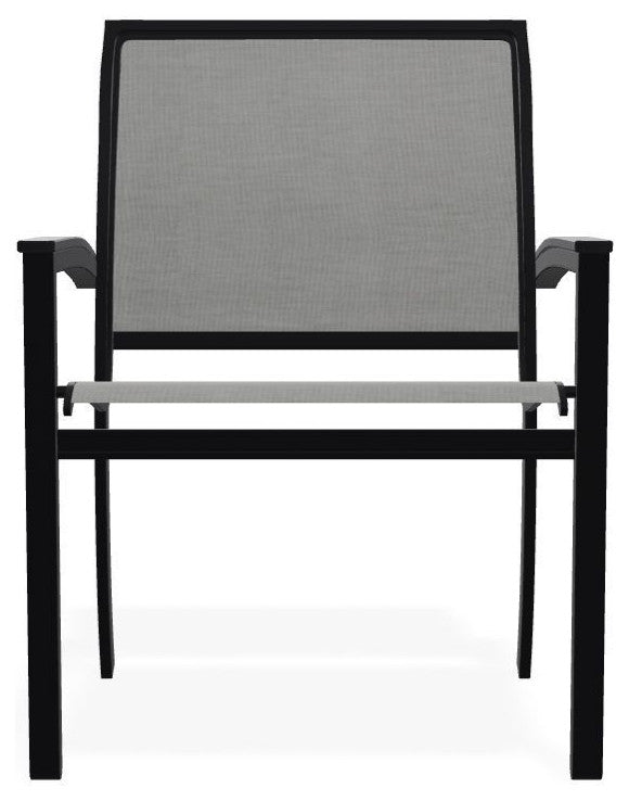 Bazza Sling Stackable Outdoor Dining Chair, Alloy/Black