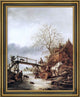 Isaac Van Ostade a Winter SceneFramed Premium Canvas Print, 16"x20"