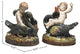 Erhard Ceramic 2-Piece Majolica Cherub With Goose Figurine Set, White
