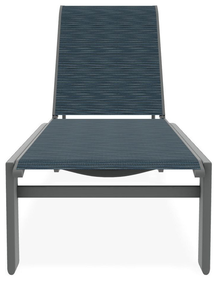 Kendall Sling Stackable Outdoor Chaise Lounge, Nimbus Ocean/Graphite