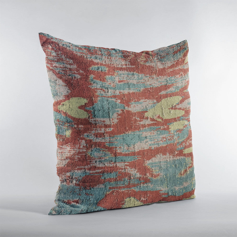 Plutus Multi-Color Velvet iKat Luxury Throw Pillow, 24"x24"