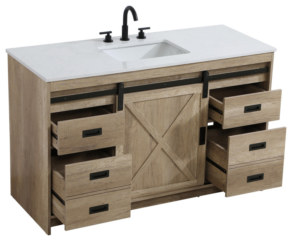 Home Living 54" Single Bathroom Vanity, Natural Oak