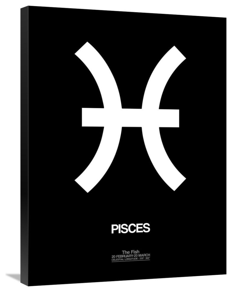 "Pisces Zodiac Sign White" Fine Art Print