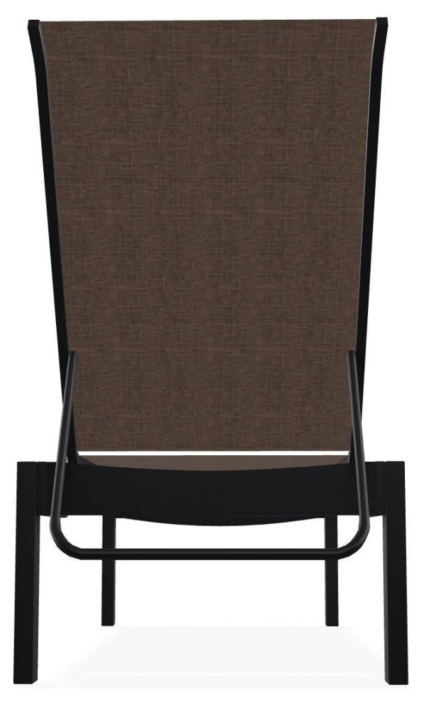 Leeward Sling Stackable Outdoor Chaise Lounge, Mocha/Black