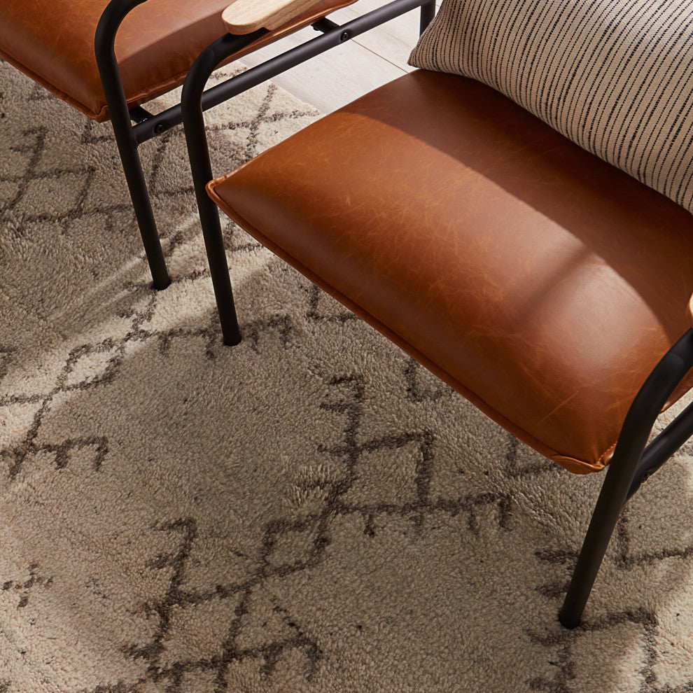 Jaipur Living Zola Hand-Knotted Geometric Ivory/Brown Area Rug, 9'6"x13'6"