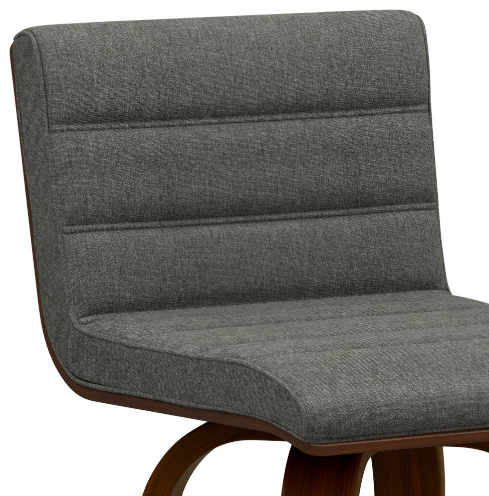 Roland Swivel Bar Stool, Grey Linen Look Fabric
