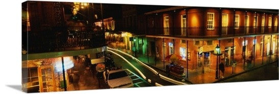 "Bourbon Street New Orleans LA" Canvas Art, 36"x12"x1.25"