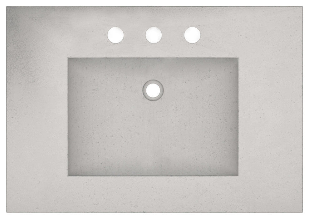 Palomar Vanity Top and Integral Sink, Ash, 30", 8" Widespread Cutout