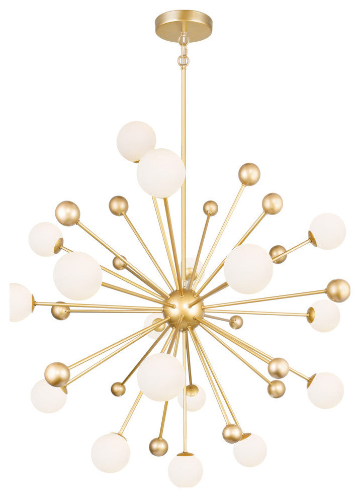 Element 17 Light Chandelier With Sun Gold Finish