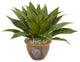 Agave Artificial Plant, Glazed Clay Pot