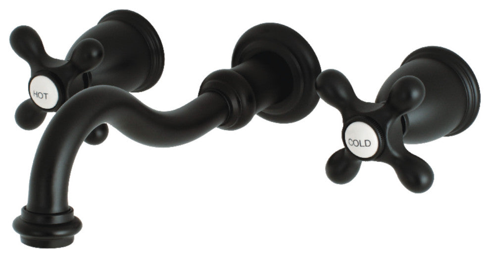 KS3020AX Two-Handle Wall Mount Tub Faucet, Matte Black