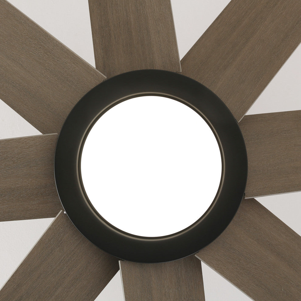 60-inch Industrial 8-Blades Black LED Ceiling Fan with Remote
