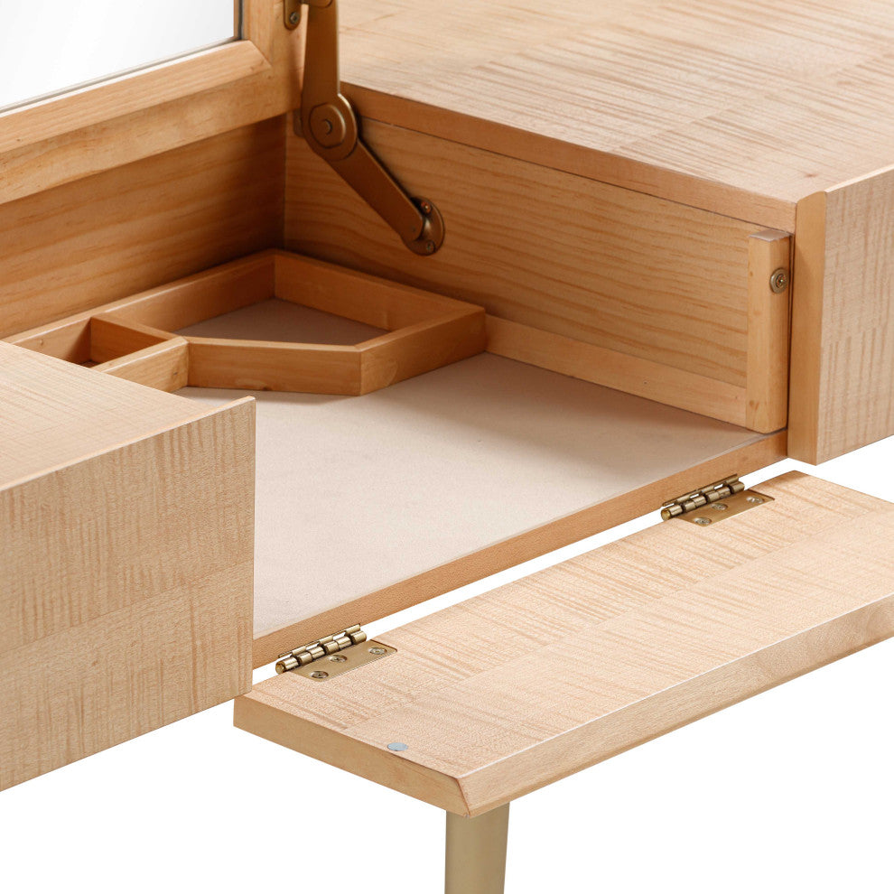 Sadie Natural Maple Vanity Desk - Natural